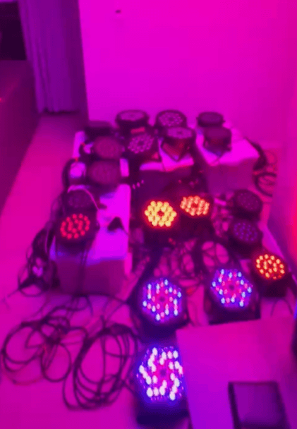 Mapped PAR LED fixture setup